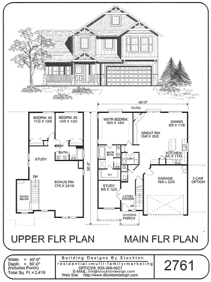 Two Story House Plans Stockton Design